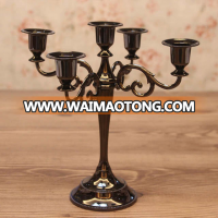 Wholesale Silver Gold Black Bronze Metal Candle Holder 5-arms Candle Stand Wedding Candlestick Candelabra