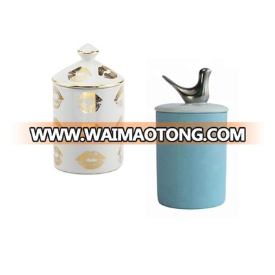 Hot selling empty ceramic candle jars wholesale wedding for candle making