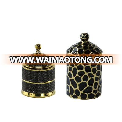 High Quality Custom Ceramic Candle Jar Black Candle Holder With Lid For Home Decor