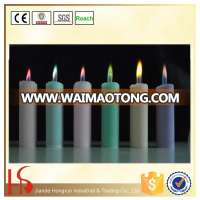 Color flame feature pillar shaped luxury candles