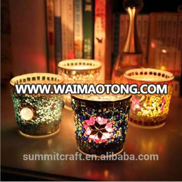 Tea light moroccan crackle glass candle holders